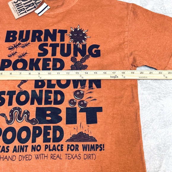 Texas Dirt Shirt Graphic Tee Burnt Orange Humor T Shirt Men's Medium - Picture 4 of 6